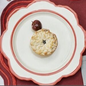 Anthropologie Lyla Red & White side plates